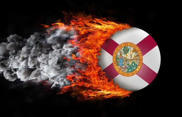 Yangın ve duman - Florida bir iz ile bayrak — Stok fotoğraf