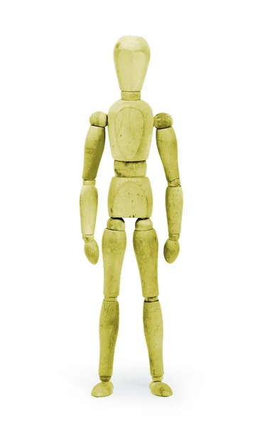 Trä figur skyltdocka med bodypaint - gul — Stockfoto
