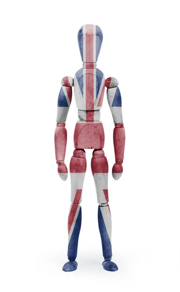 Hout figuur mannequin met vlag bodypaint - Verenigd Koninkrijk — Stockfoto