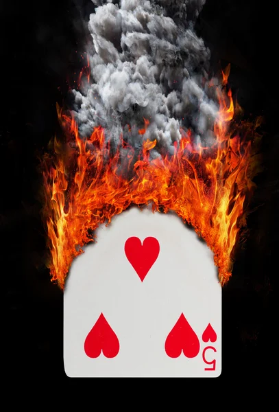 Jugando a las cartas con fuego y humo —  Fotos de Stock