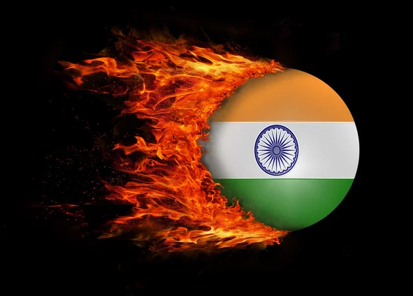 Флаг с огненным следом - Индия — стоковое фото