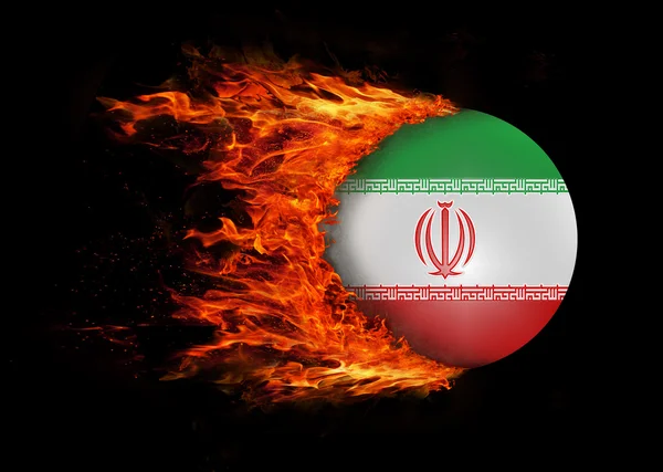 Flagg med skuddsti - Iran – stockfoto