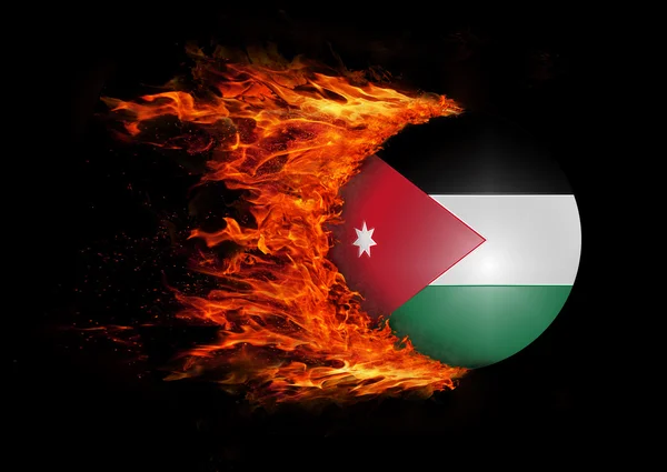 Flag with a trail of fire - Jordan — Stock Photo, Image