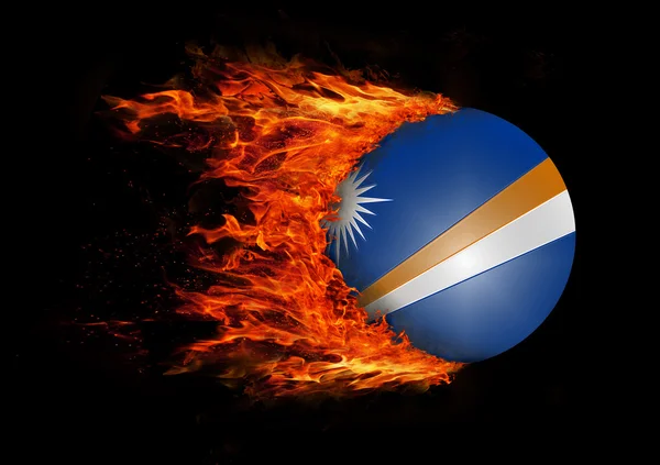 Bandera con un rastro de fuego - Islas Marshall —  Fotos de Stock