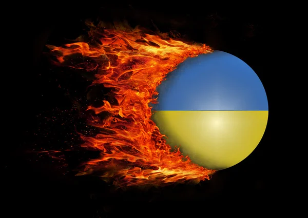 Bandiera con una scia di fuoco - Ucraina — Foto Stock