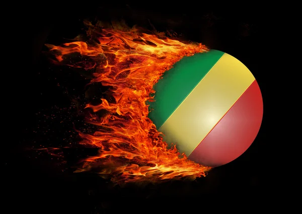 Bandiera con una scia di fuoco - Congo — Foto Stock