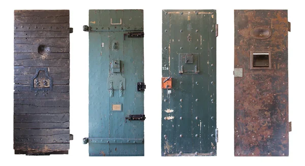 Συλλογή από τέσσερις παλαιές πόρτες φυλακή — Φωτογραφία Αρχείου