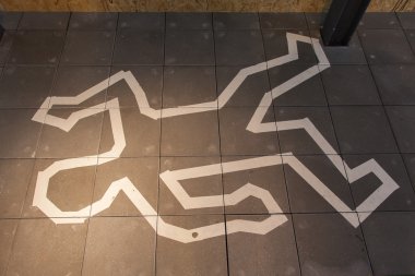 Crime scene chalk line clipart