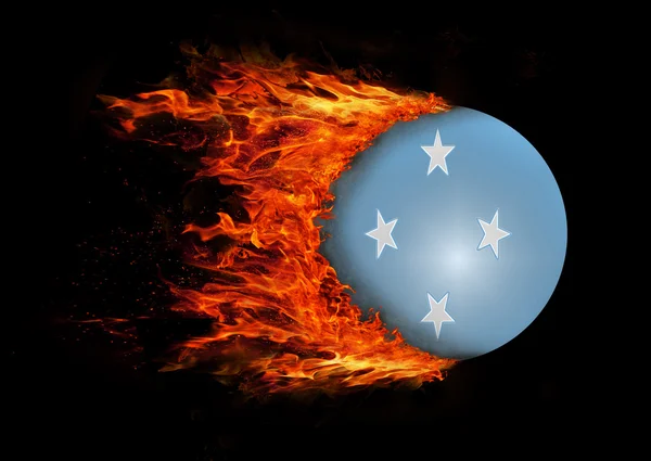 Yangın - Mikronezya bir iz bayrak — Stok fotoğraf