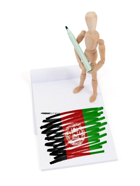 Wooden mannequin made a drawing - Afghanistan — Stock Photo, Image