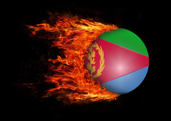 Flag with a trail of fire - Eritrea — Stock Photo, Image