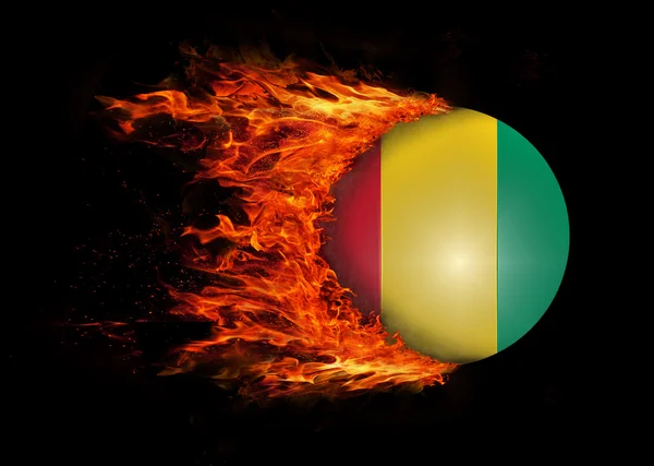 Bandiera con una scia di fuoco - Guinea — Foto Stock