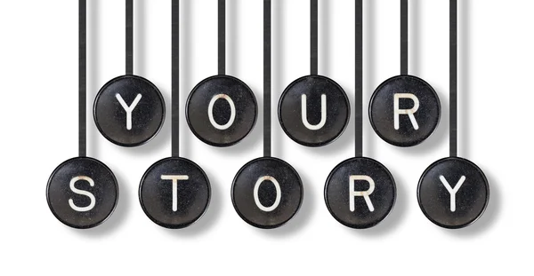 Typewriter buttons, isolated - Your story — Stock Photo, Image