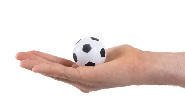 Hände mit Fußballball — Stockfoto