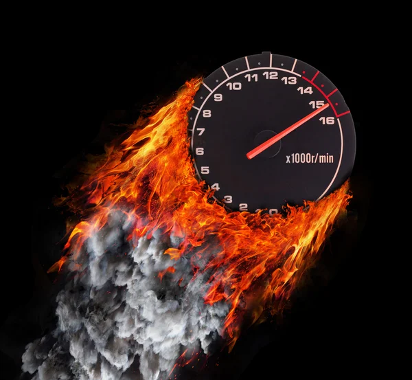 Concept of speed - Trail of fire and smoke — Stock Photo, Image