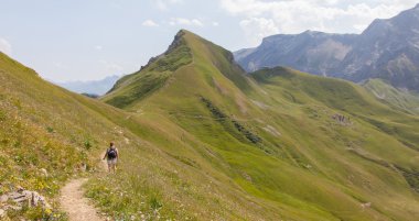 Uzun yürüyüşe çıkan kimse, sırt çantası olan kadın