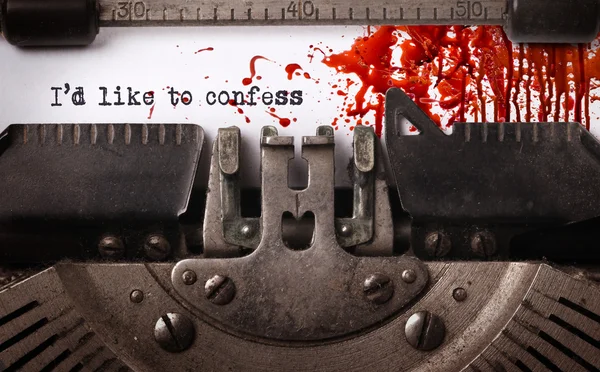 Bloody note - Vintage inscription made by old typewriter — Stock Photo, Image