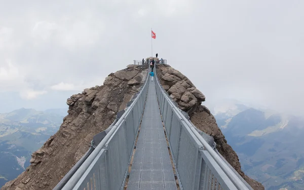 LES DIABLERETS, SWIZTERLAND - JULHO 22: As pessoas caminham no Glacie — Fotografia de Stock