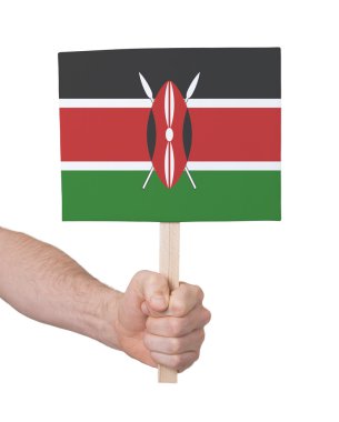 Küçük kart - Kenya bayrak tutan el