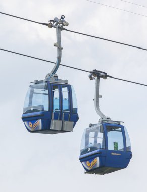 Lenk im Simmental, İsviçre - 12 Temmuz 2015: Ski lift yarış içinde