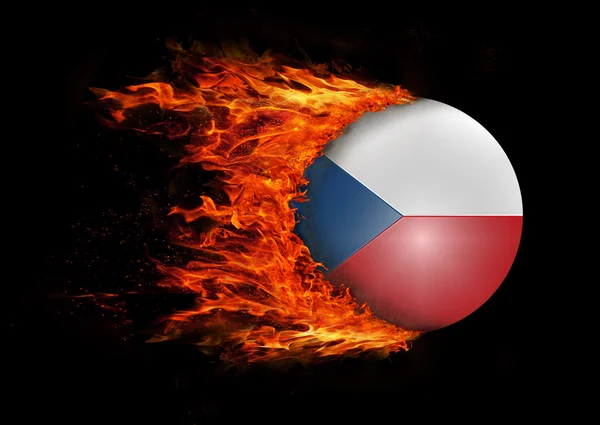 Прапор із сліди вогню - Чеська Республіка — стокове фото