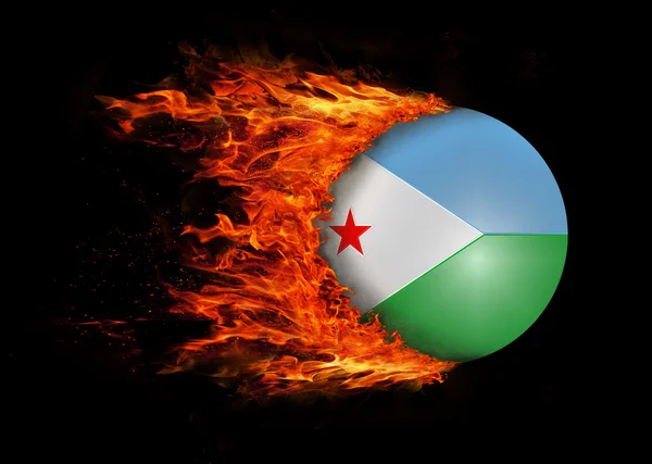 Bandera con un rastro de fuego - Djibouti —  Fotos de Stock