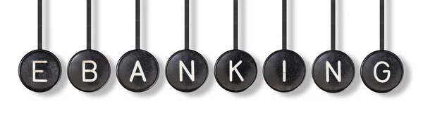 タイプライターのボタン、分離 - Ebanking — ストック写真