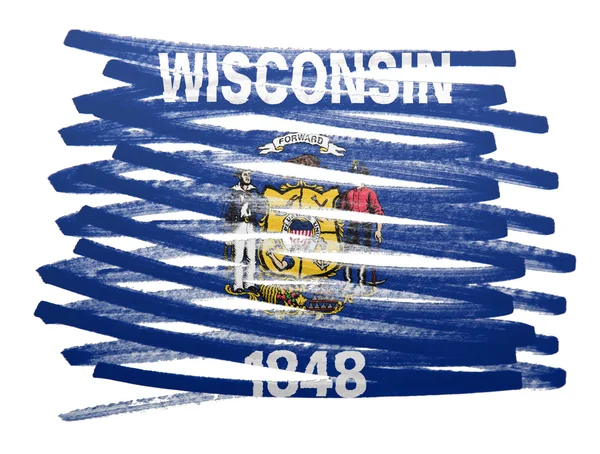 Ilustración de la bandera - Wisconsin — Foto de Stock