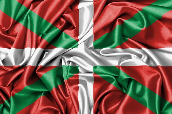 Bandeira de cetim Bandeira de País Basco — Fotografia de Stock