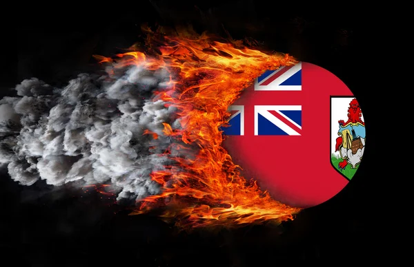 Flag with a trail of fire - Bermuda — Stock Photo, Image