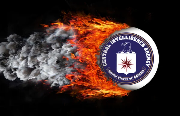 Флаг со следом огня - ЦРУ — стоковое фото