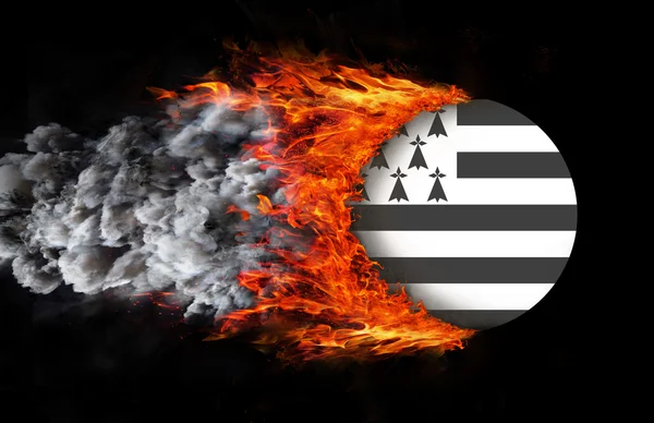 Flag with a trail of fire - Brittany — Stock Photo, Image