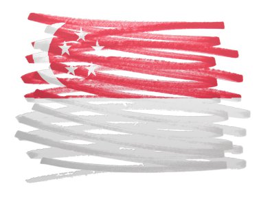 Bayrak illüstrasyon - Singapur