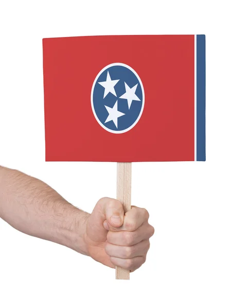 Hand holding small card - Flag of Tennessee — Stock Photo, Image