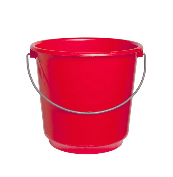 Jeden červený kbelík, samostatný — Stock fotografie