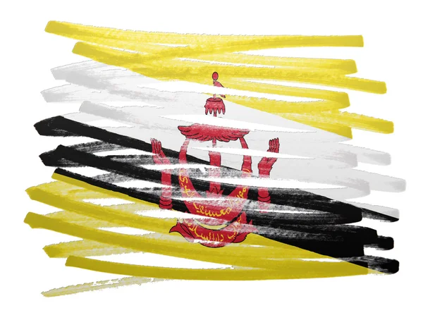 Illustration du drapeau - Brunei — Photo