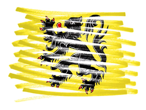 Flagga illustration - Flanders — Stockfoto