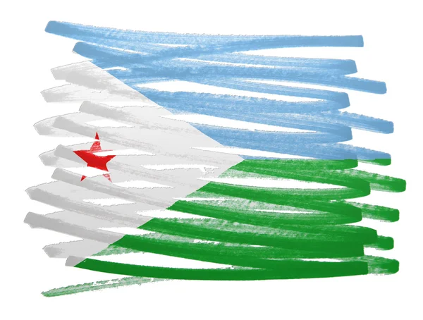 Vlajka ilustrace - Džibutsko — Stock fotografie