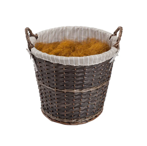 Cesto di rattan scuro — Foto Stock