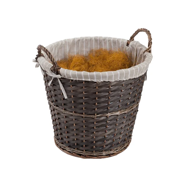 Dark rattan basket — Stock Photo, Image