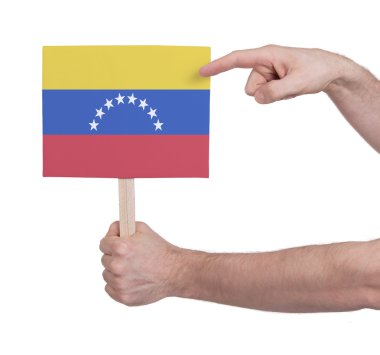 Küçük kart - Venezuela bayrak tutan el