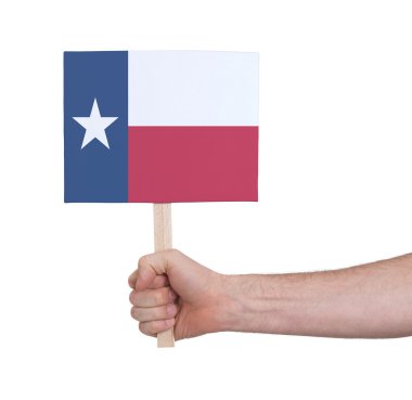 Küçük kart - Texas bayrak tutan el