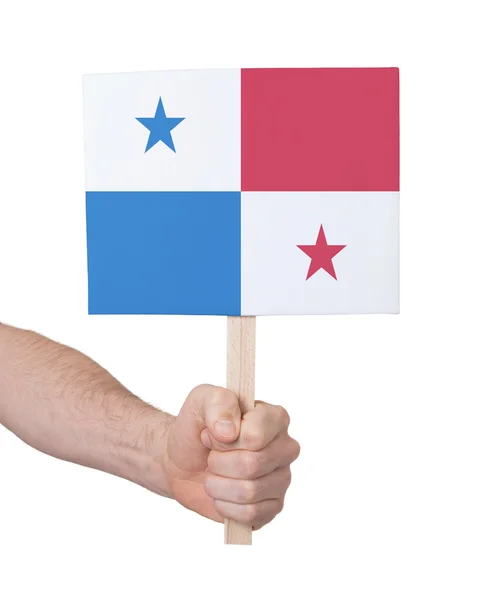 Hand met kleine kaartje - vlag van Panama — Stockfoto