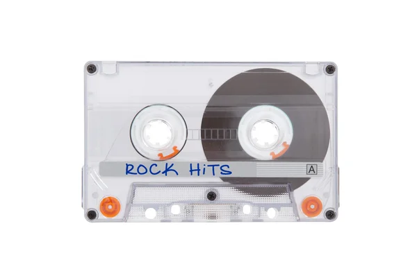 Vintage audio cassette tape, geïsoleerd op witte achtergrond — Stockfoto