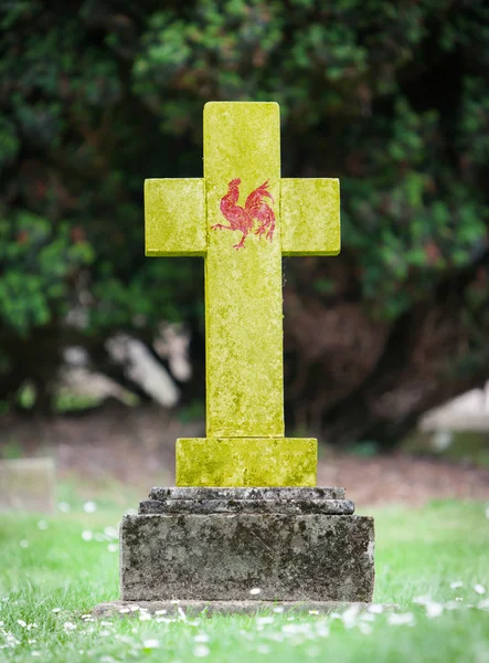 Lápida muy antigua en el cementerio —  Fotos de Stock