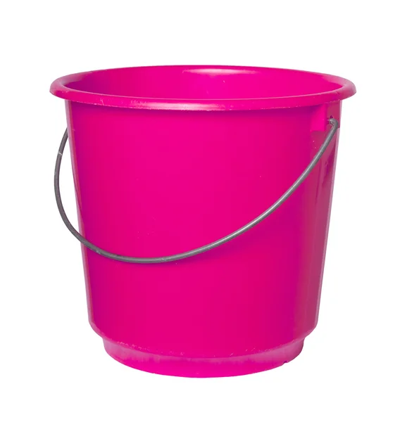 Único balde rosa isolado — Fotografia de Stock
