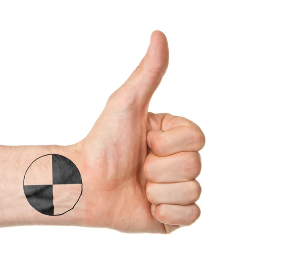 Closeup of male hand showing thumbs up sign — Stock Photo, Image