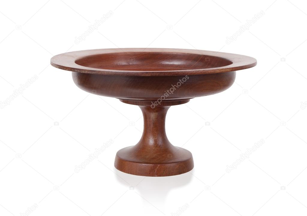 Wooden fruitbowl isolated 