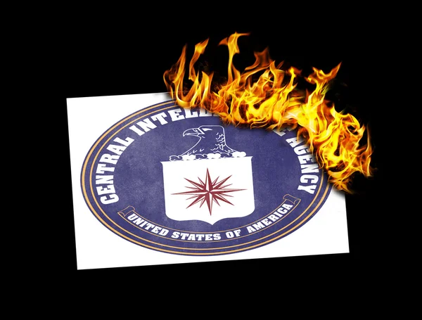 Queima de bandeira - CIA — Fotografia de Stock