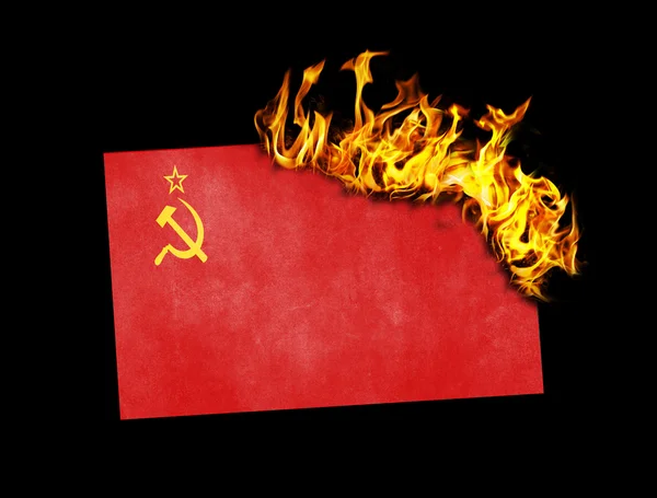 Incendio della bandiera - URSS — Foto Stock